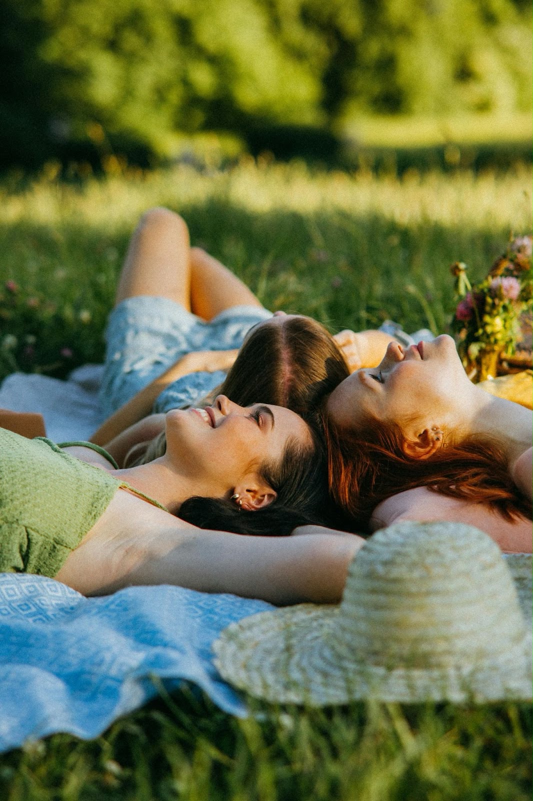 Women resting together outdoors
